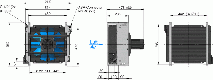ASA0177 AC Oil Air Blast Oil Cooler ASA0177AA44 - Unwin Hydraulic Engineering