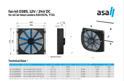 ASA ILLELE0385A2 24VOLT FAN ASSEMBLY