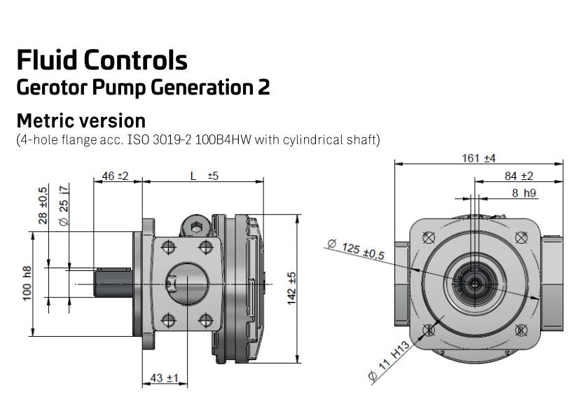 ASA 40cc/rev Gerotor Oil pump APBH40MNBP99K